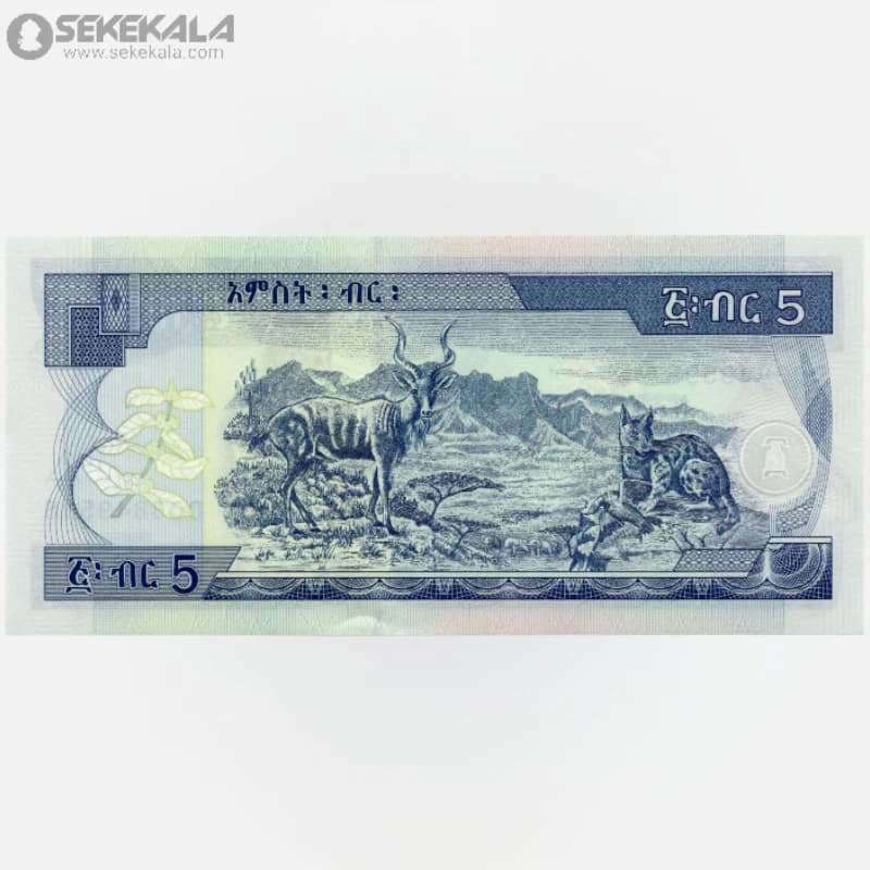 اسکناس 5 بیر اتیوپی 2017 (UNC)(جمهوری دموکراتیک فدرال) — تصویر ۳