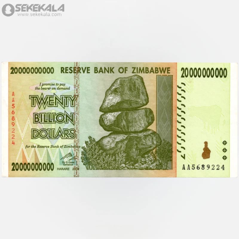 اسکناس 20000000000 دلار زیمباوه 2008 (UNC)