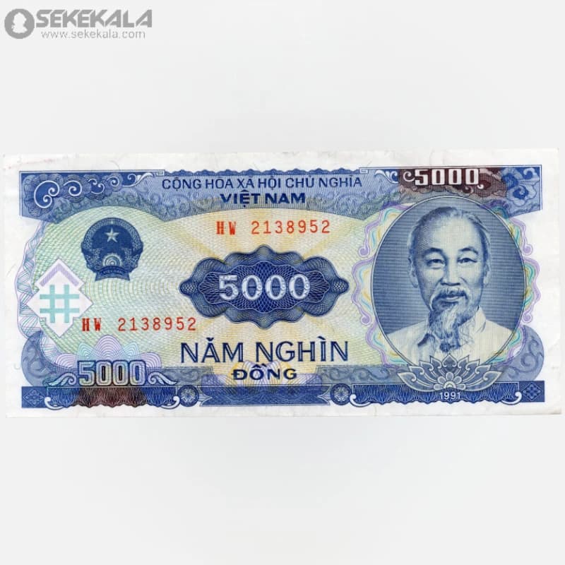 اسکناس 5000 دانگ ویتنام 1991 (VF)(جمهوری سوسیالیستی) — تصویر ۲