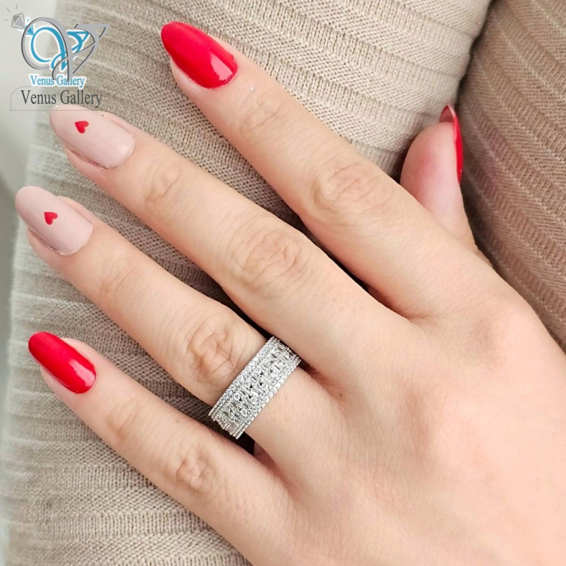 انگشتر نقره زنانه طرح جواهر پرنگین کد 3501