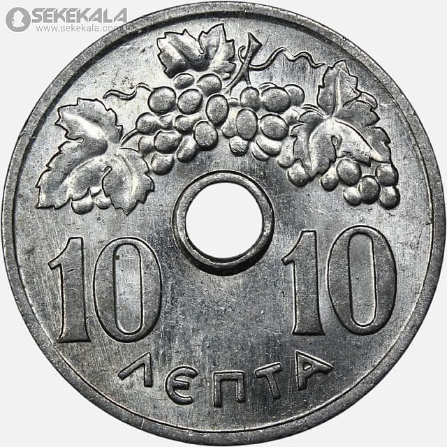 سکه 10 لپتا یونان 1969 (کنستانتین دوم)(+AU)