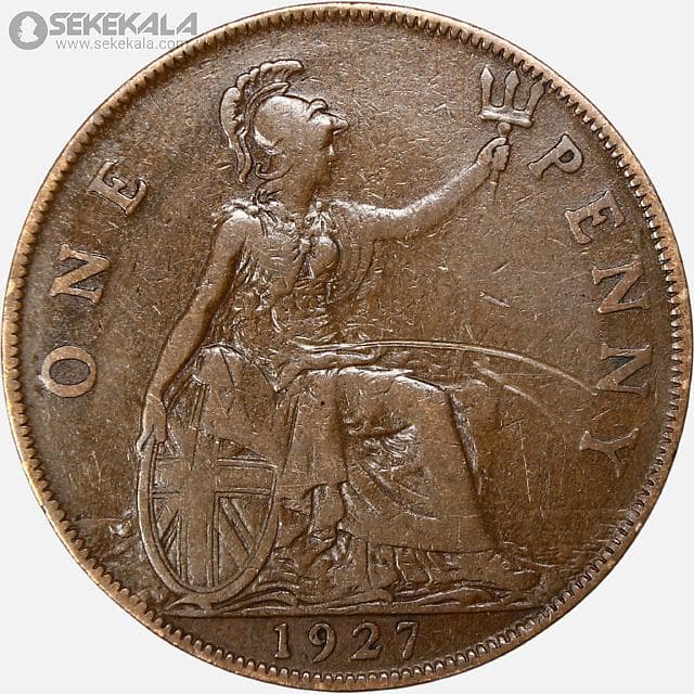 سکه 1 پنی انگلیس 1927 (جرج پنجم)