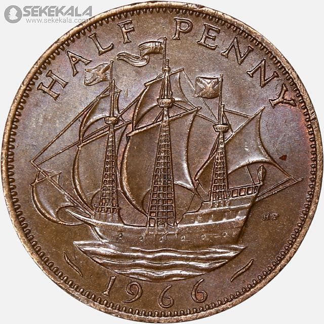 سکه نیم پنی انگلیس 1966 (ملکه الیزابت)