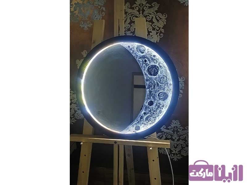 تابلو آیینه کره ماه با نور مخفی (قطر ۴۵ و ۵۵ سانتیمتر) — تصویر ۲