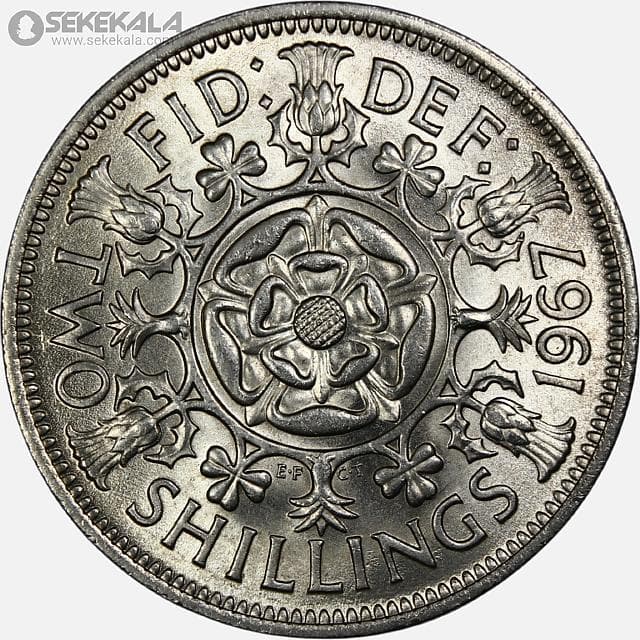 سکه 2 شیلینگ انگلیس 1967 (ملکه الیزابت)(UNC)
