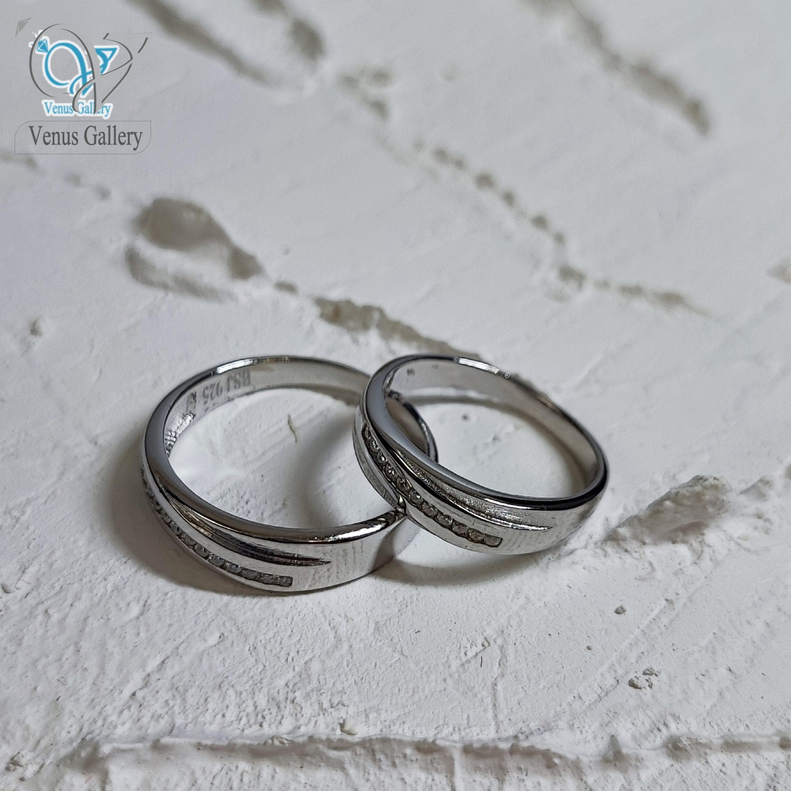 حلقه ست نقره نگین دار طرح طلا کد 3397 — تصویر ۳