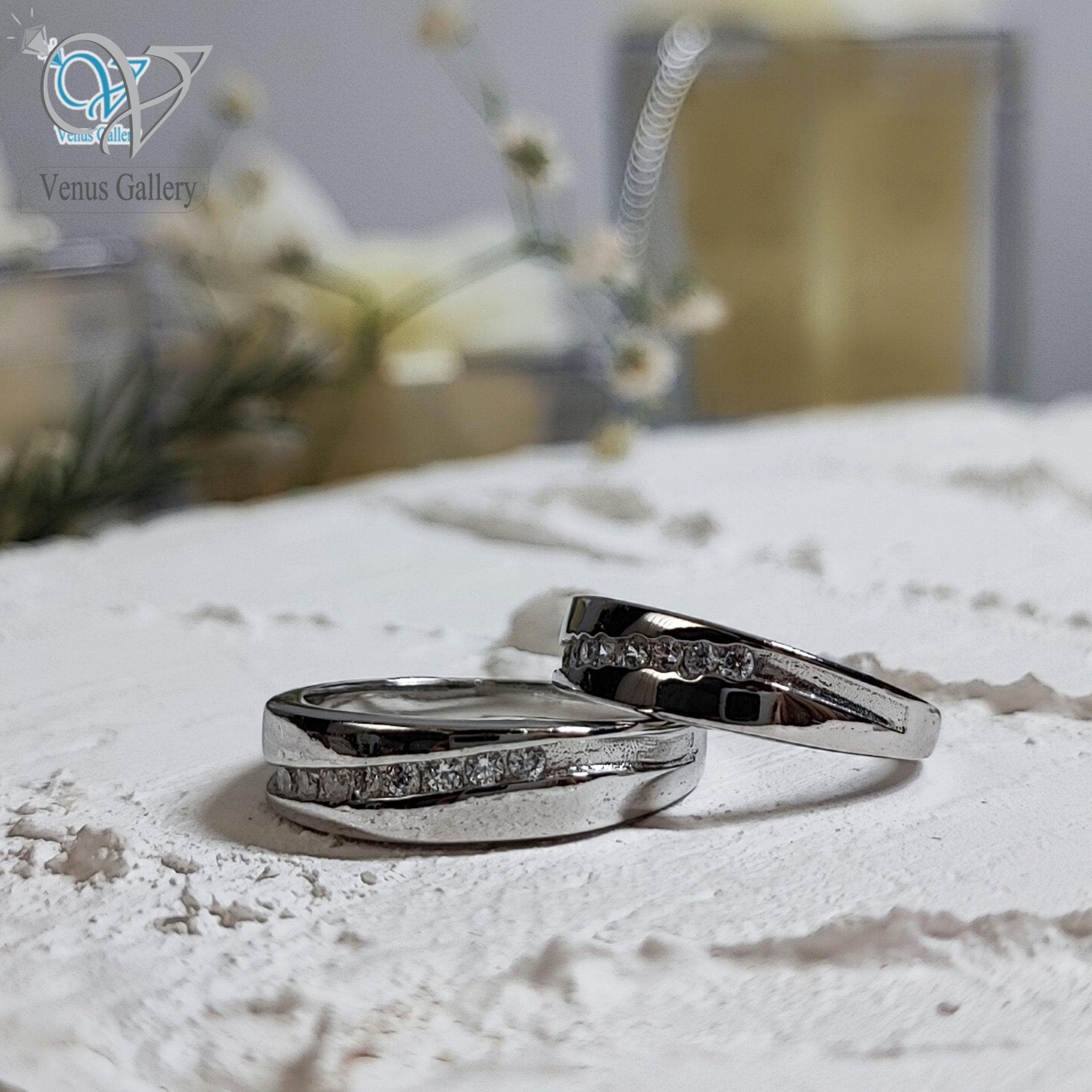 حلقه ست نقره نگین دار طرح طلا