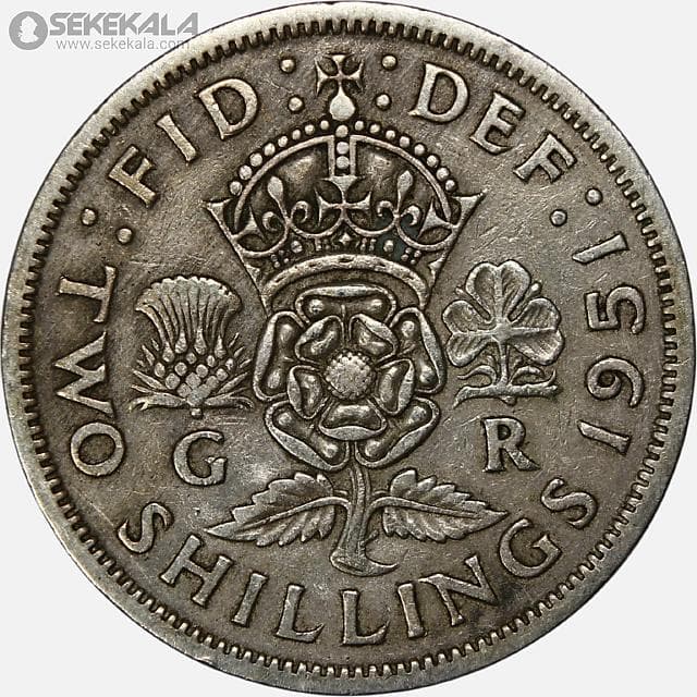 سکه 2 شیلینگ انگلیس 1951 (جرج ششم)