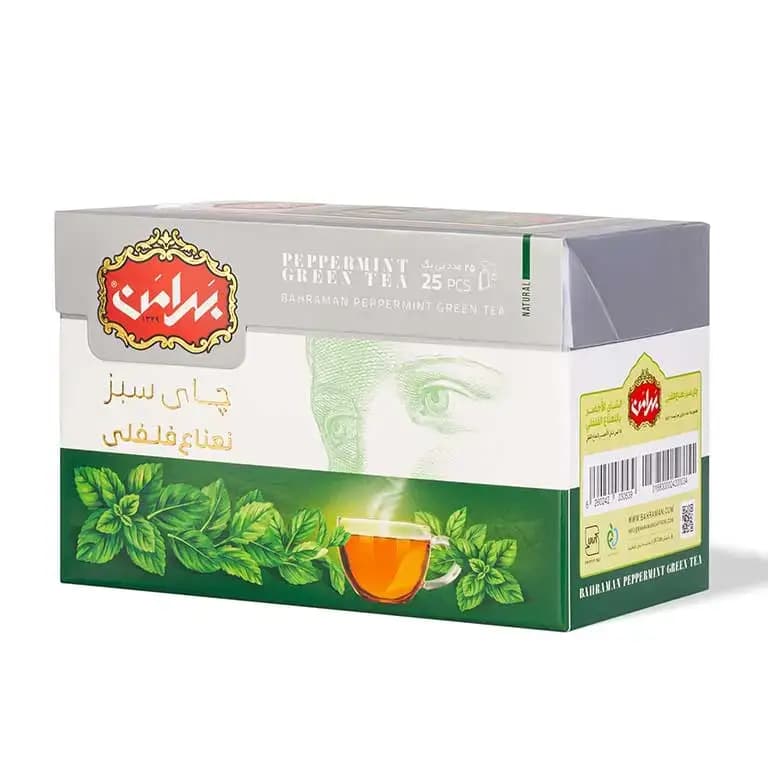 دمنوش چای سبز نعناع بهرامن