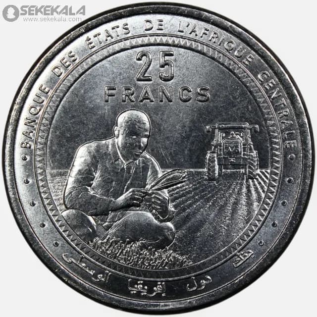 سکه 25 فرانک کمیاب آفریقای مرکزی 2024 (UNC) — تصویر ۲