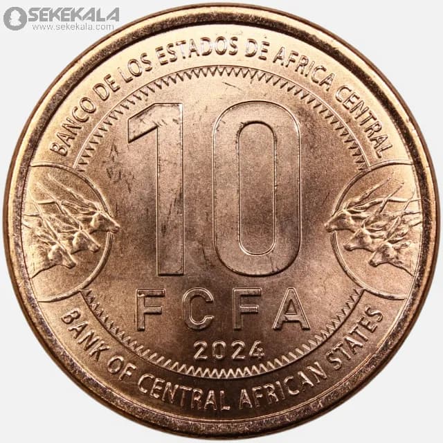 سکه 10 فرانک کمیاب آفریقای مرکزی 2024 (UNC) — تصویر ۳