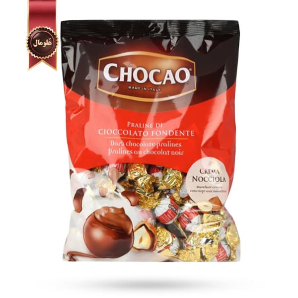 شکلات پذیرایی چوکائو ورگانی Vergani CHOCAO مدل شکلات تلخ با کرم فندق with hazelnut cream وزن یک کیلویی (اورجینال)