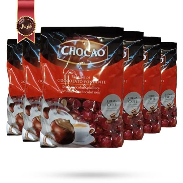 6 بسته شکلات پذیرایی چوکائو ورگانی Vergani CHOCAO مدل شکلات تلخ با کرم قهوه Caffe وزن یک کیلویی (اورجینال)