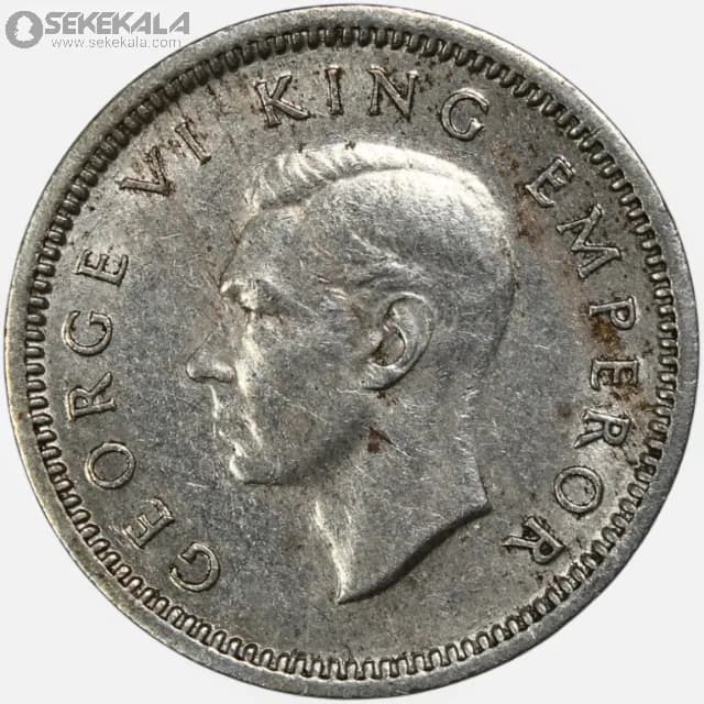 سکه 3 پنس کمیاب نیوزلند 1947(جرج ششم) — تصویر ۳