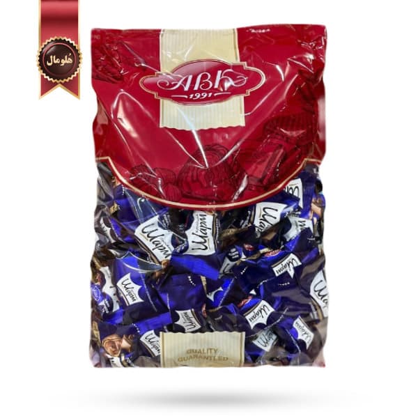 شکلات پذیرایی ای بی کی ABK مدل واپم کرم شکلاتی و روکش شکلات تلخ WAPM Chocolate Cream وزن یک کیلویی (اورجینال)