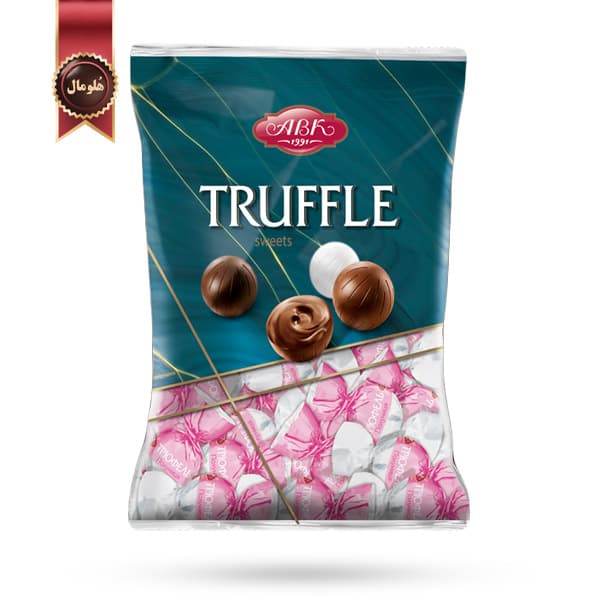 شکلات پذیرایی گرد ای بی کی ABK مدل ترافل با طعم توت فرنگی Truffle strawberry وزن یک کیلویی (اورجینال)