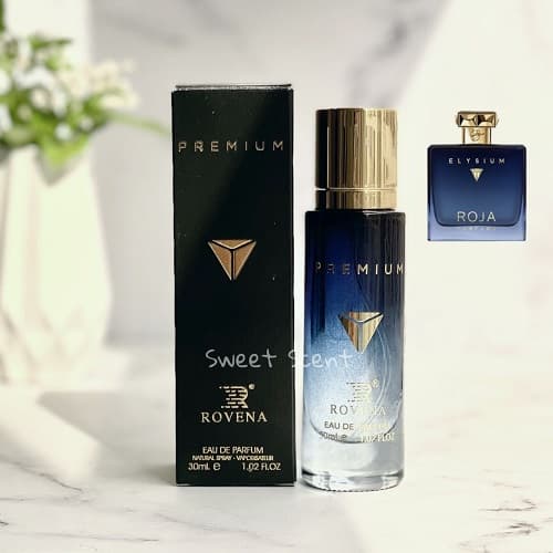 عطر ادکلن مینی مردانه پریمیوم روونا (رایحه ادکلن روژا داو الیزیوم پور هوم) | Roja Dove Elysium Pour Homme (Premium Rovena) حجم 30 میل (شرکتی)