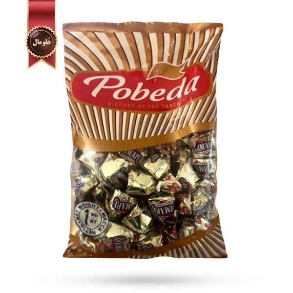 شکلات پذیرایی پوبدا Pobeda مدل آماره با مغز شیر برشته Amare Roasted milk وزن یک کیلویی (اورجینال) — تصویر ۲