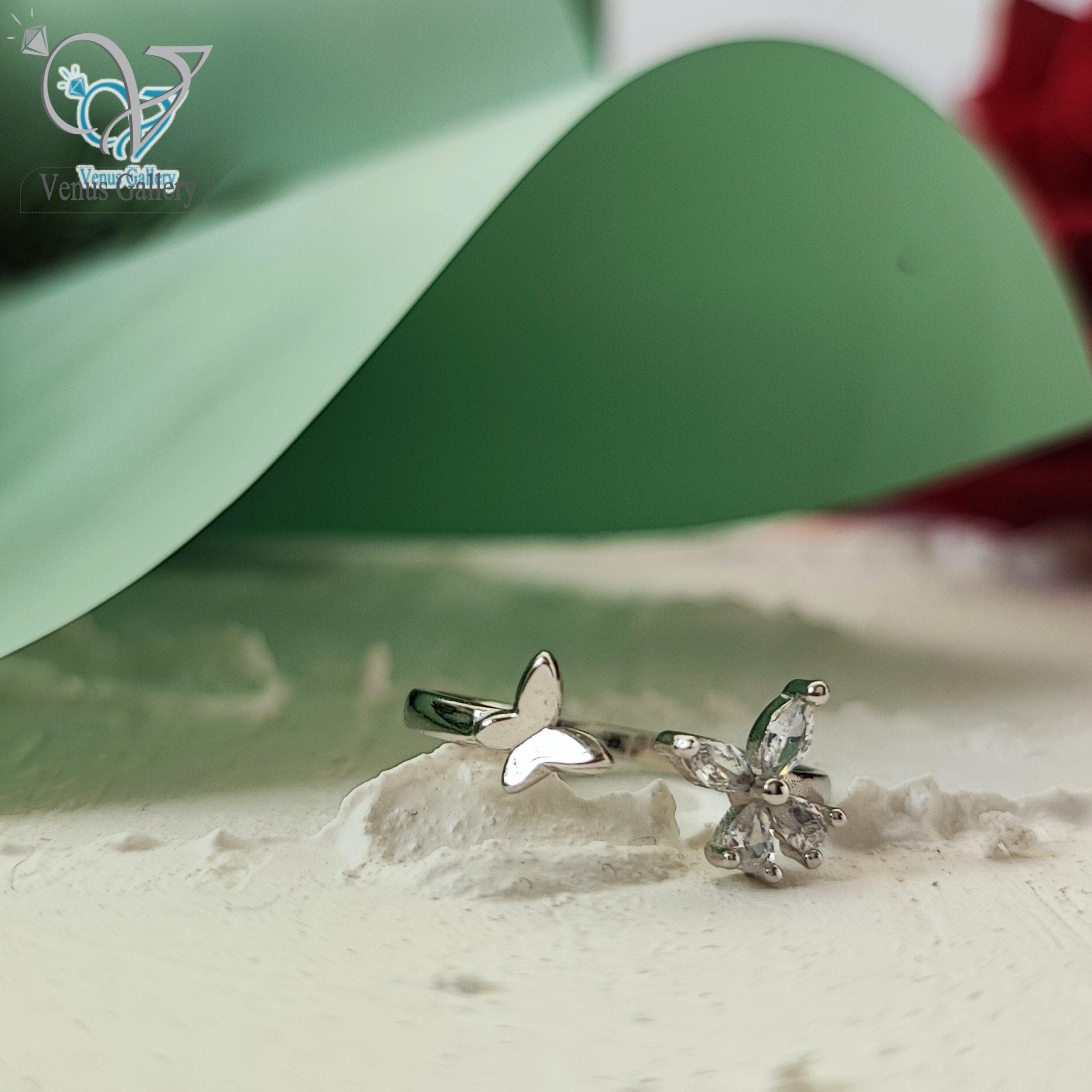 انگشتر نقره دخترانه ظریف مدل پروانه کد 5431