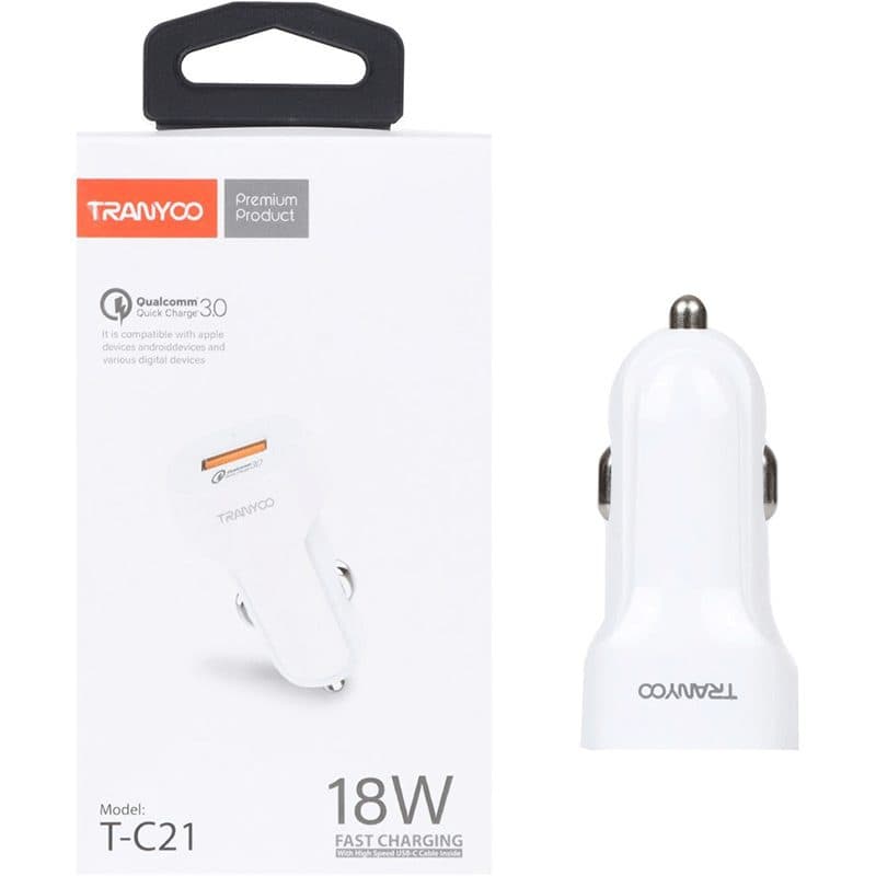 شارژر فندکی خودرو فست شارژ TRANYOO C21 18W