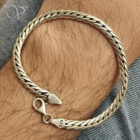 دستبند نقره مردانه کارتیر ژاپنی 925 | انتخاب شیک برای روز مرد و هدیه ولنتاین کد 2916