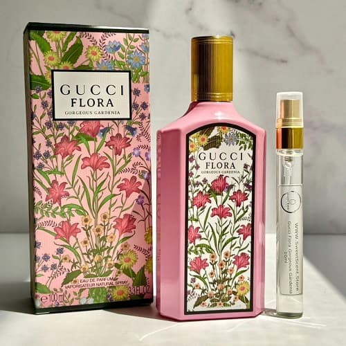 تستر ادوپرفیوم عطر و ادکلن گوچی فلورا گورجس گاردنیا | Gucci Flora by Gucci Gorgeous Gardenia در حجم 100میل و دکانت 10 میل