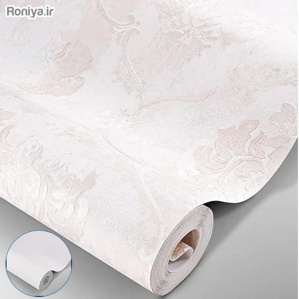 ست کاغذ دیواری ساده طرح داماسک کرم روشن کد 00151 + طرح ساده