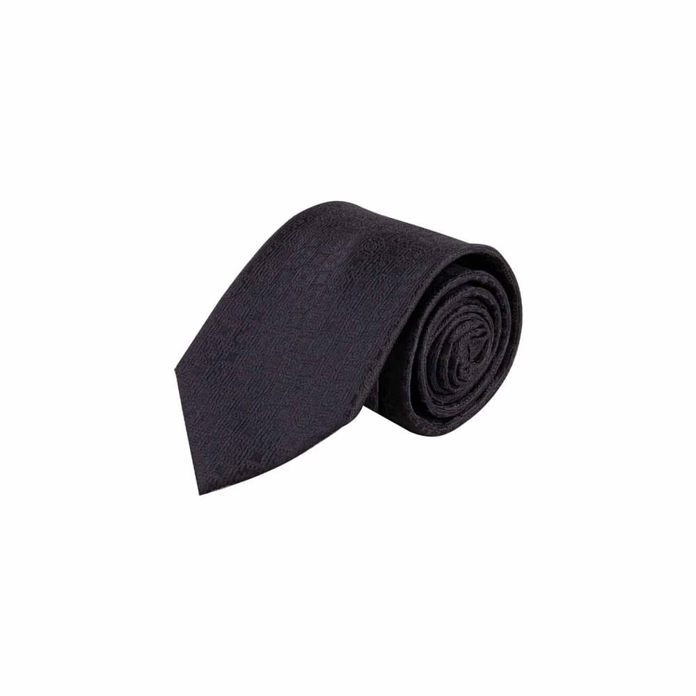 كراوات ابريشمي طرح هندسي TI179 مشكي مات