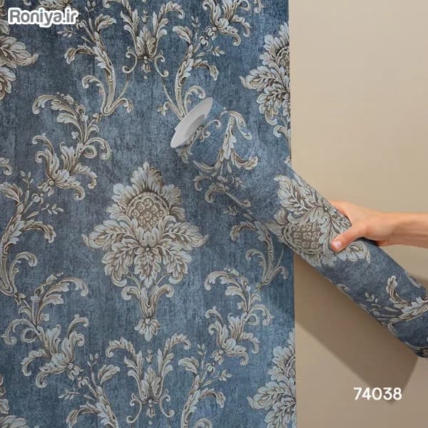 کاغذ دیواری تک گل درشت کلاسیک کد 74038