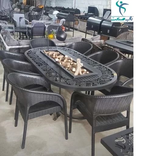 میز اتشدان گازی مدل بیضی مبلمان اورلین مدل 959398