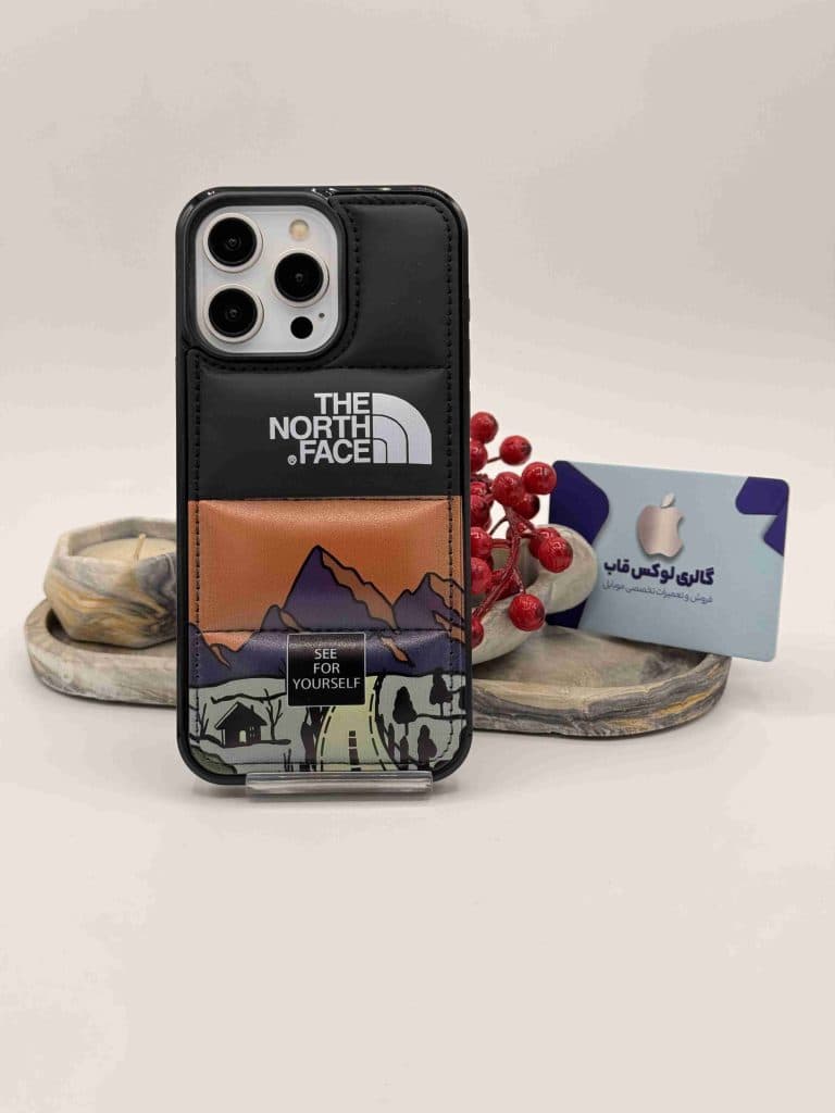 کاور پاور NORTH FACE آیفون قهوه ای — تصویر ۴