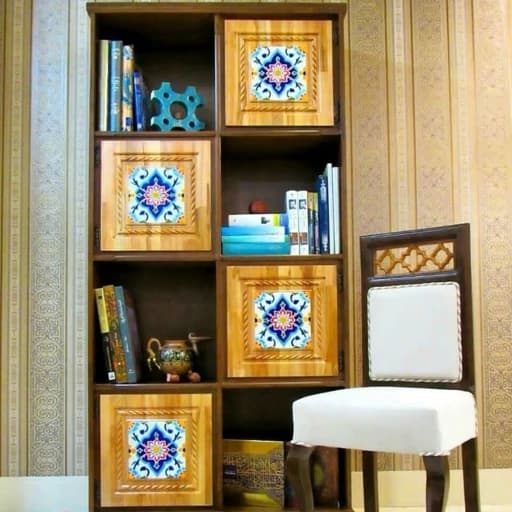 کتابخانه طرح کاشی ام دی اف تحویل در باربری مقصد مبلمان اورلین مدل 967652