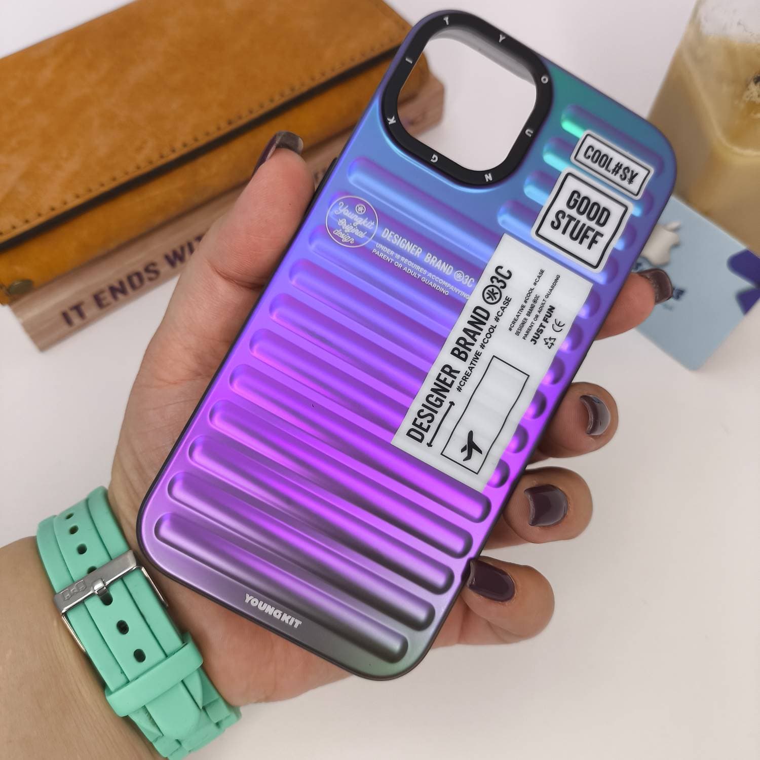 قاب Youngkit یانگ کیت The Secret Color بنفش برای آیفون 14پرومکس — تصویر ۲