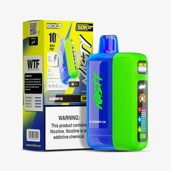 پاد یکبار مصرف نستی 50000 پاف بلوبری یخ | NASTY 50000 Blueberry Ice Disposable Vape