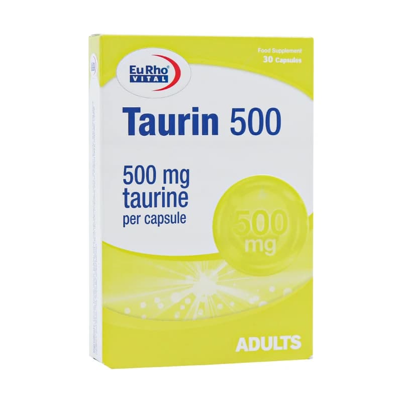 کپسول تائورین یوروویتال _ 500 میلی گرم بسته 30 عددی — تصویر ۲