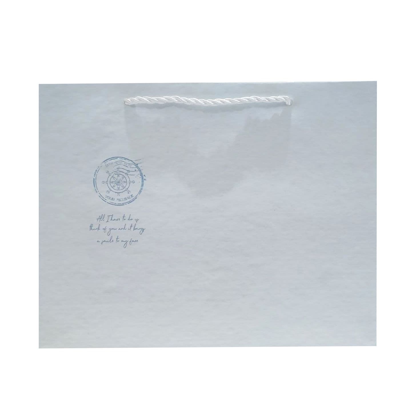 بگ و ساک دستی کادویی A5 بزرگ افقی 24*19*9 – طرح نامه تمبر خورده آبی آسمانی