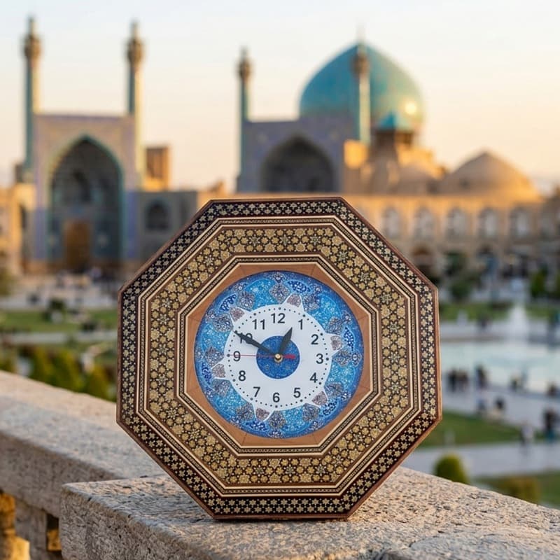ساعت خاتم کاری هشت گوش ستاره قطبی با صفحه میناکاری — تصویر ۲