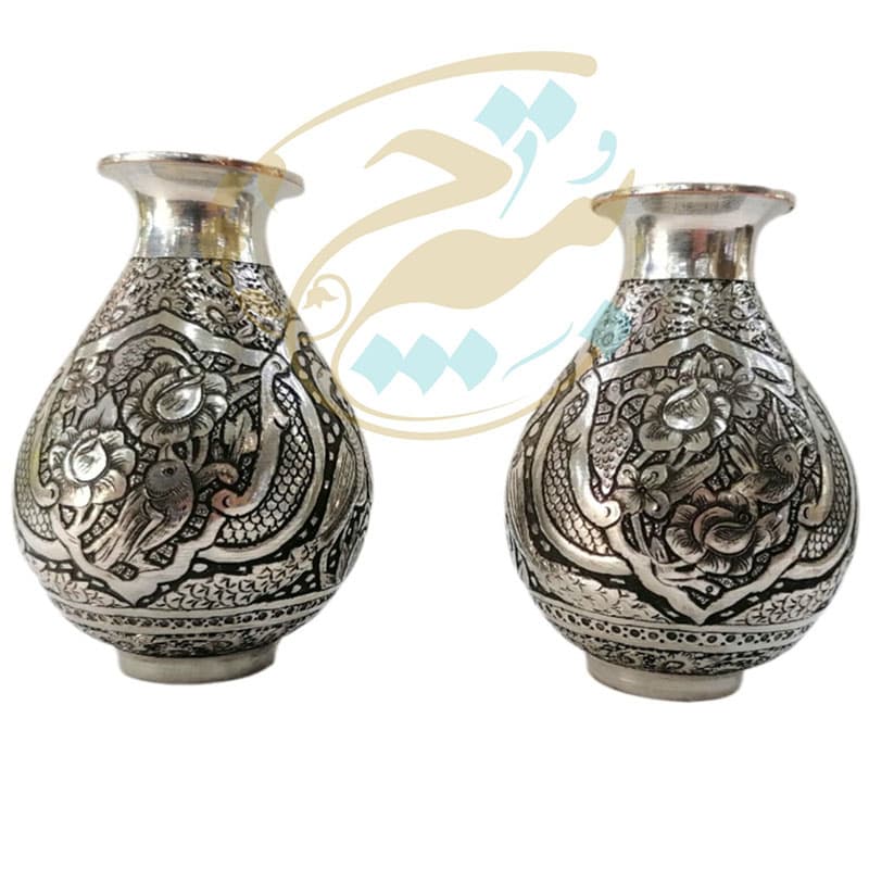 گلدان قلمزنی ریز قلم اصفهان