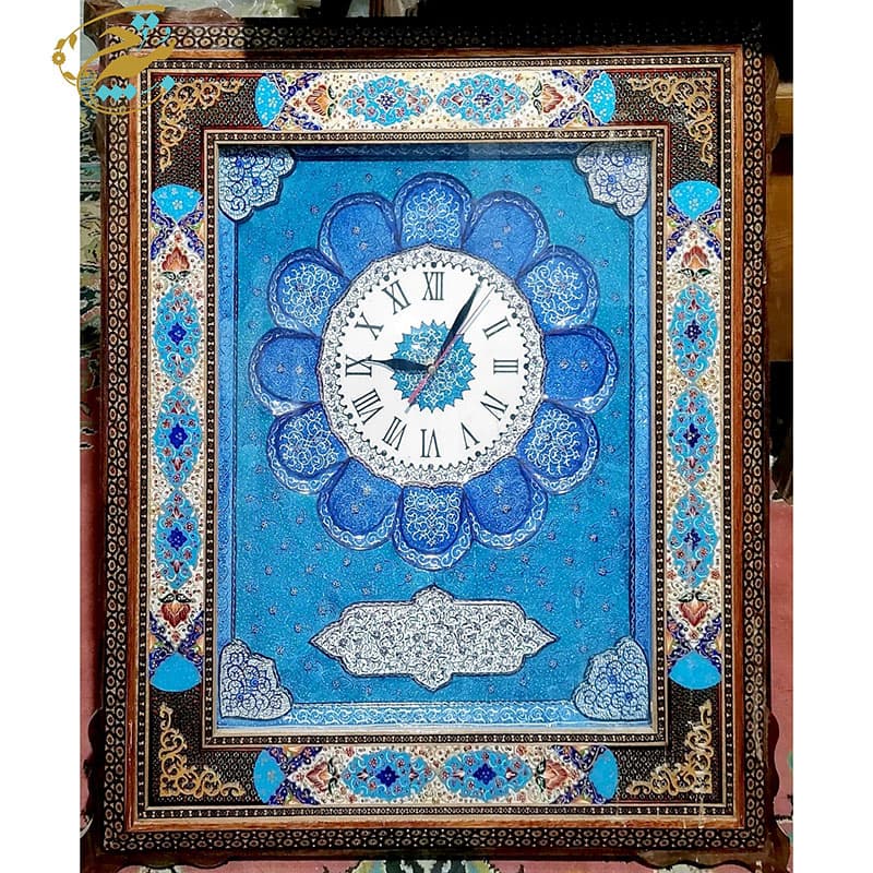 ساعت خاتم کاری بزرگ 60در70 با صفحه میناکاری اصفهان