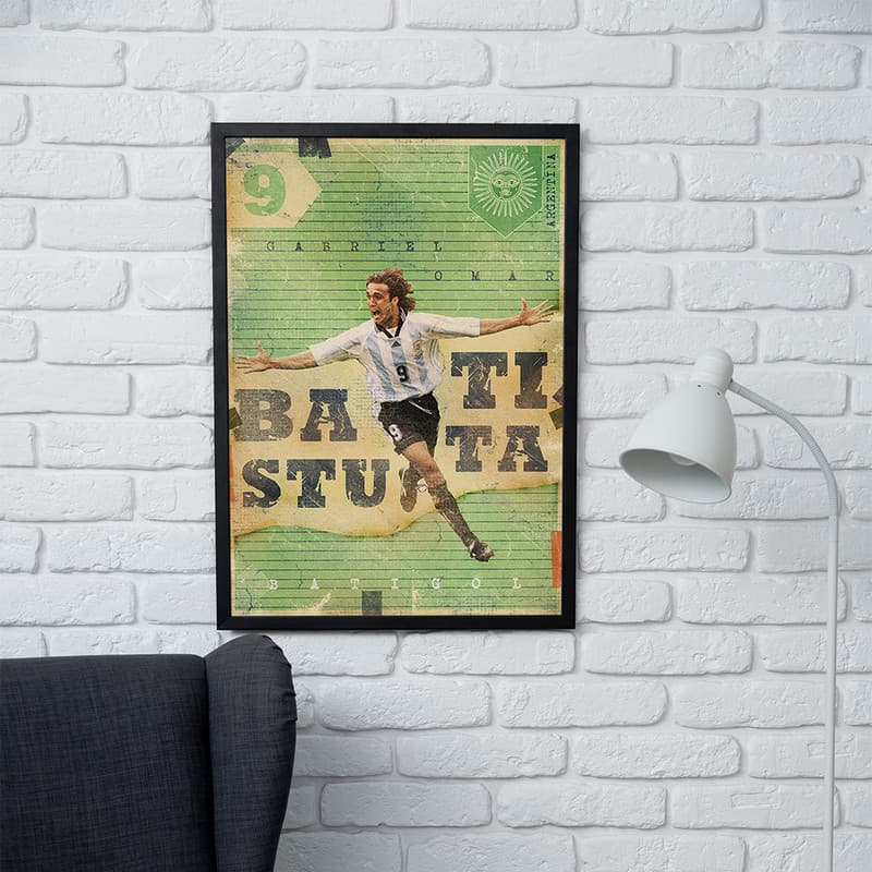 تابلو مدل دیواری طرح گابریل باتیستوتا Gabriel Batistuta کد FD429 — تصویر ۴
