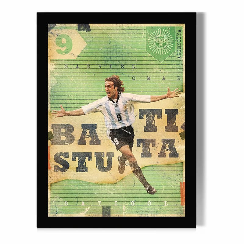 تابلو مدل دیواری طرح گابریل باتیستوتا Gabriel Batistuta کد FD429 — تصویر ۲