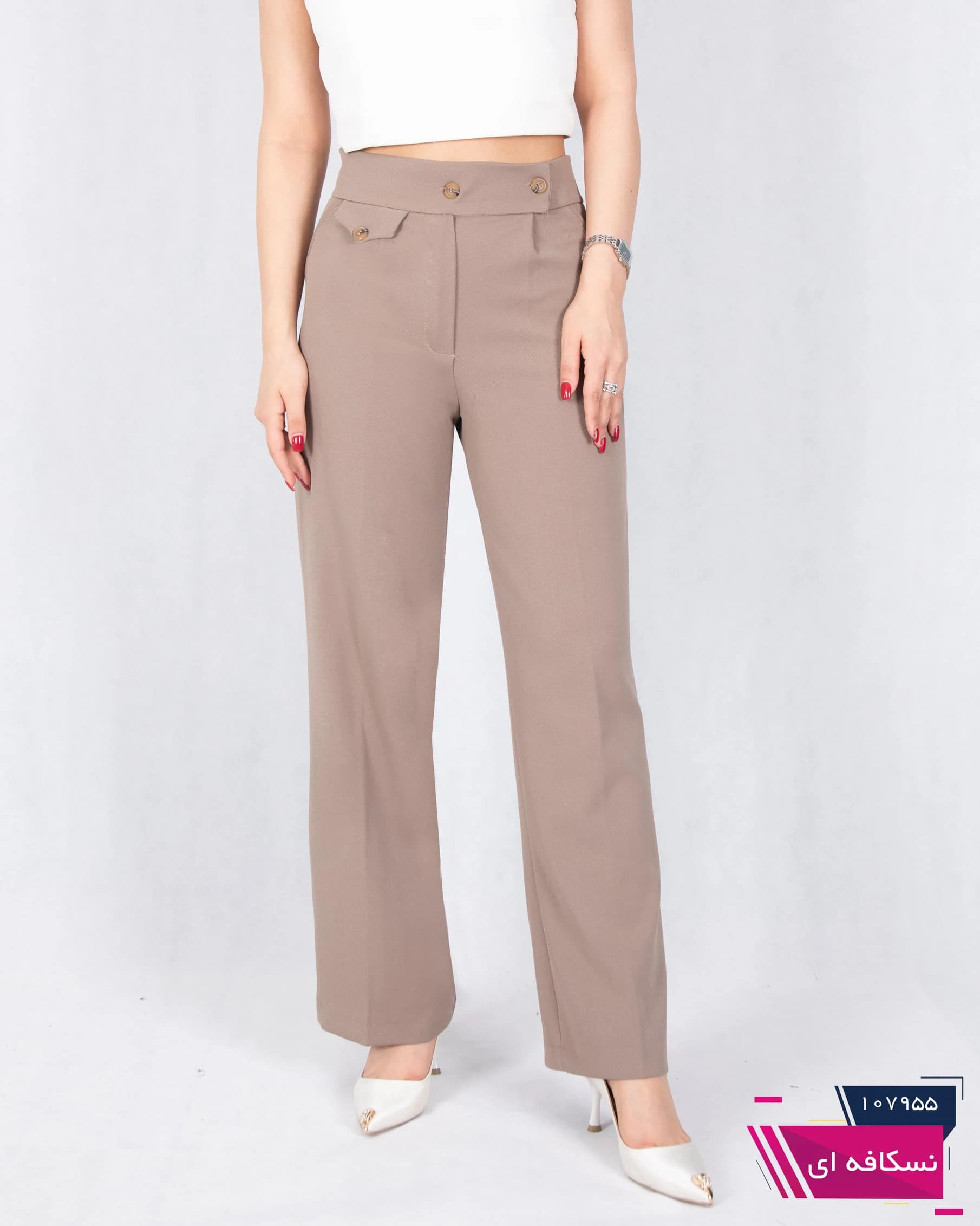شلوارپارچه ای دخترونه نیم بگ کج راه ONE MORE 1395 — تصویر ۹