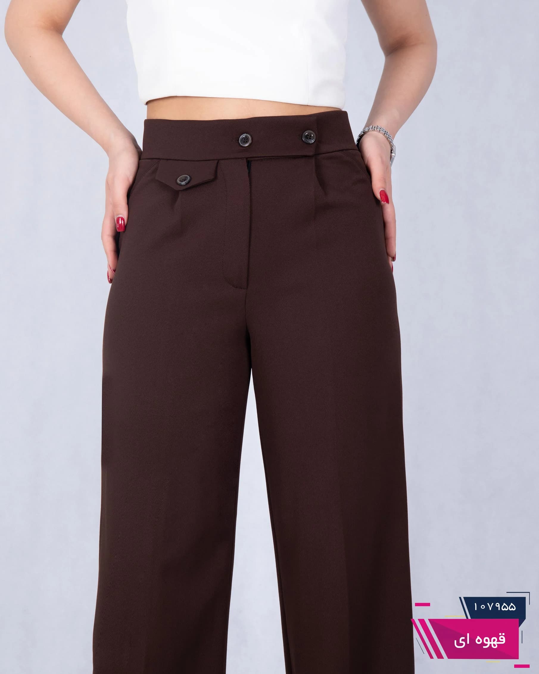 شلوارپارچه ای دخترونه نیم بگ کج راه ONE MORE 1395 — تصویر ۶