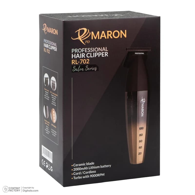 ماشین اصلاح موی سر و صورت شارژی پرومارون مدل RL-702 اصل — تصویر ۳