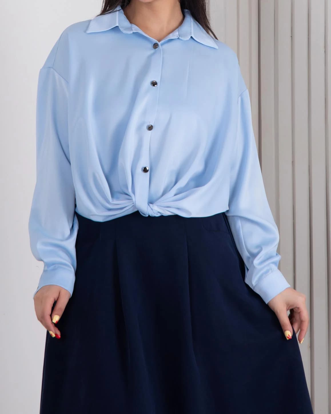 شومیز ساتن گره ای TAFFETA