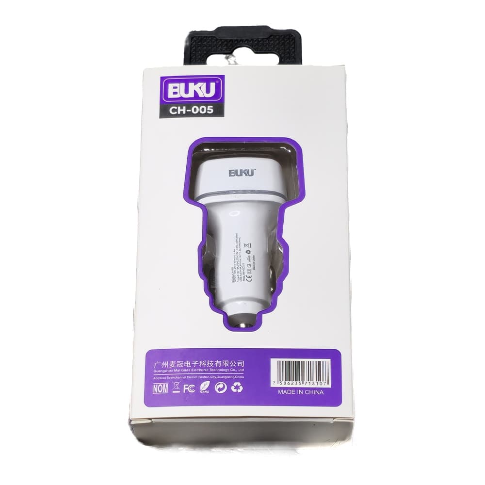 شارژر فندکی دو پورت تایپ سی BUKU مدل CH-005