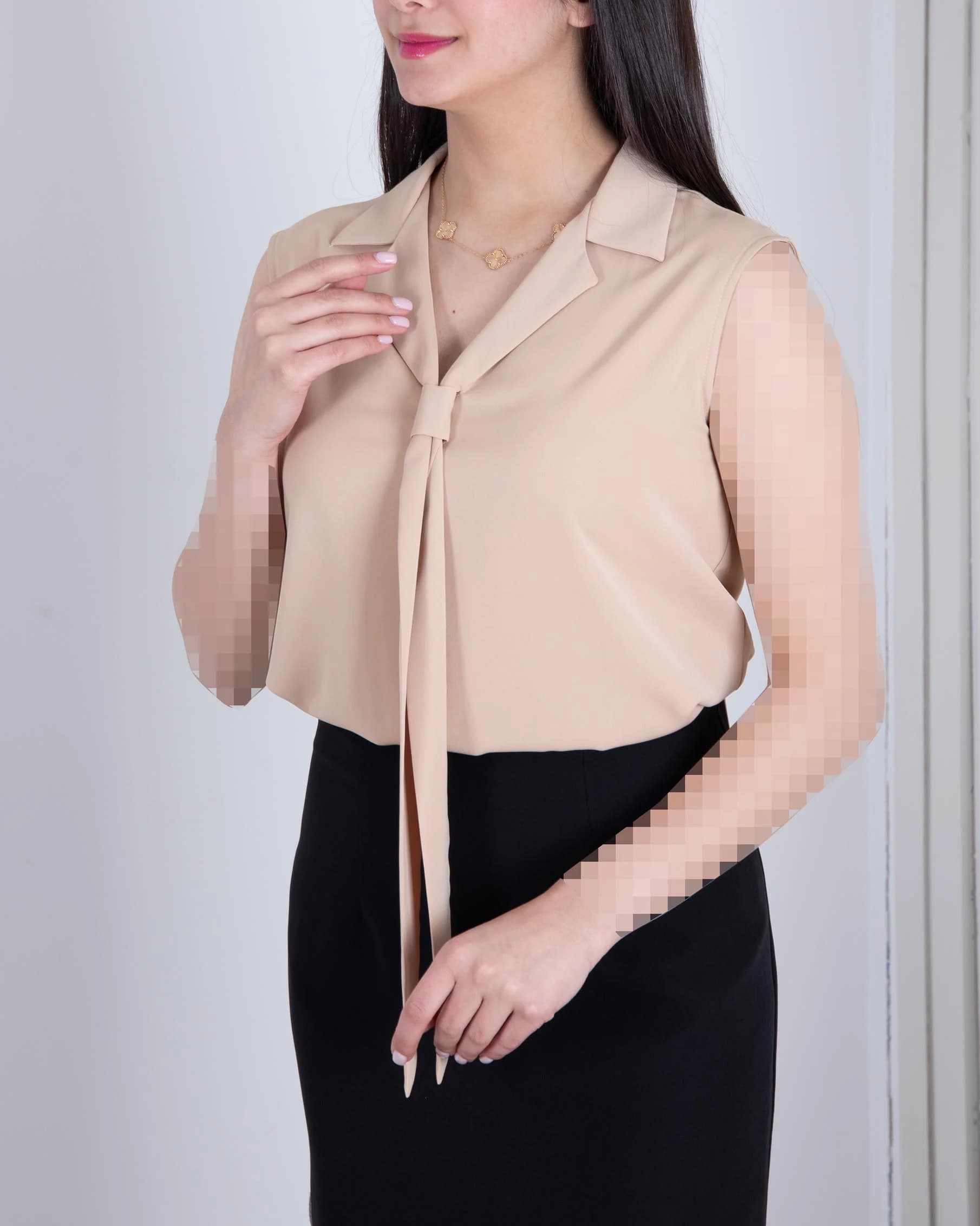 تاپ دخترونه یقه دار کرواتی VALERIE — تصویر ۲
