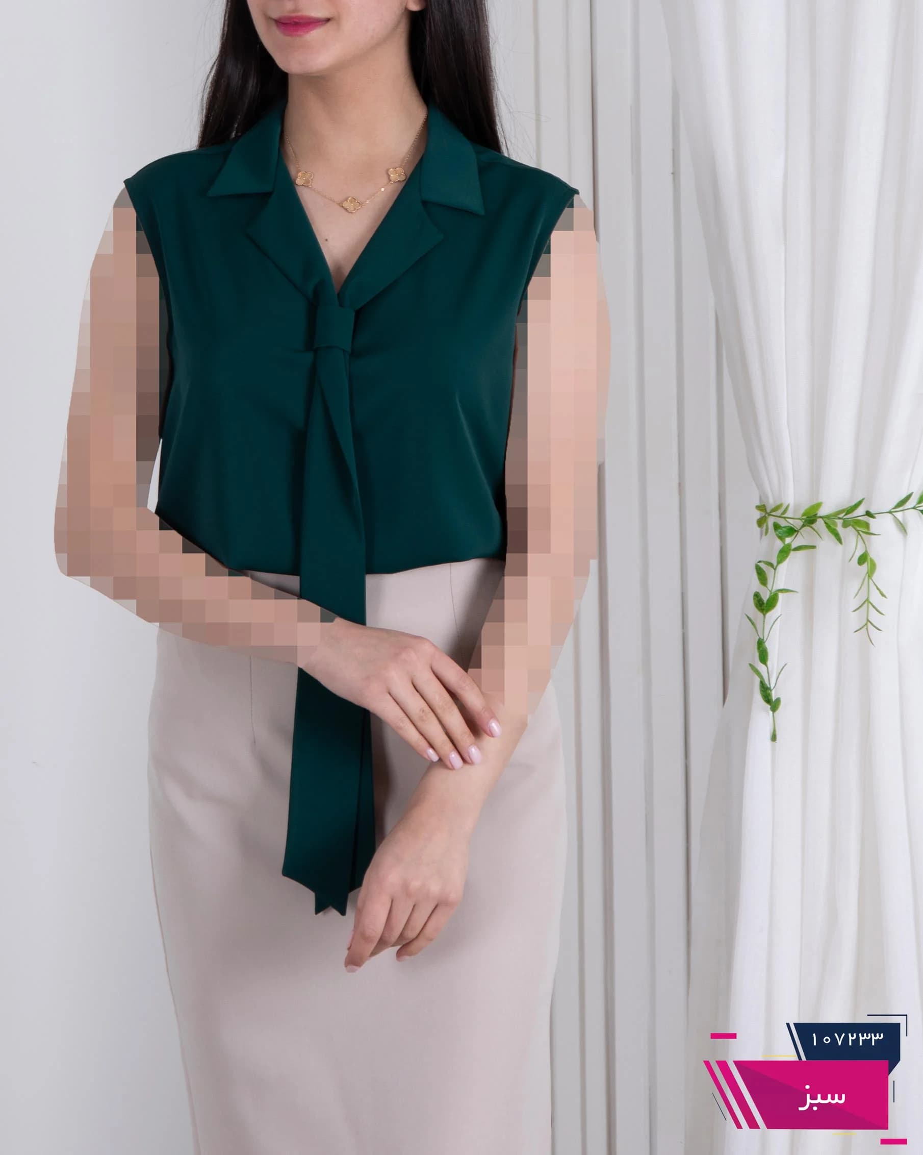 تاپ دخترونه یقه دار کرواتی VALERIE — تصویر ۴