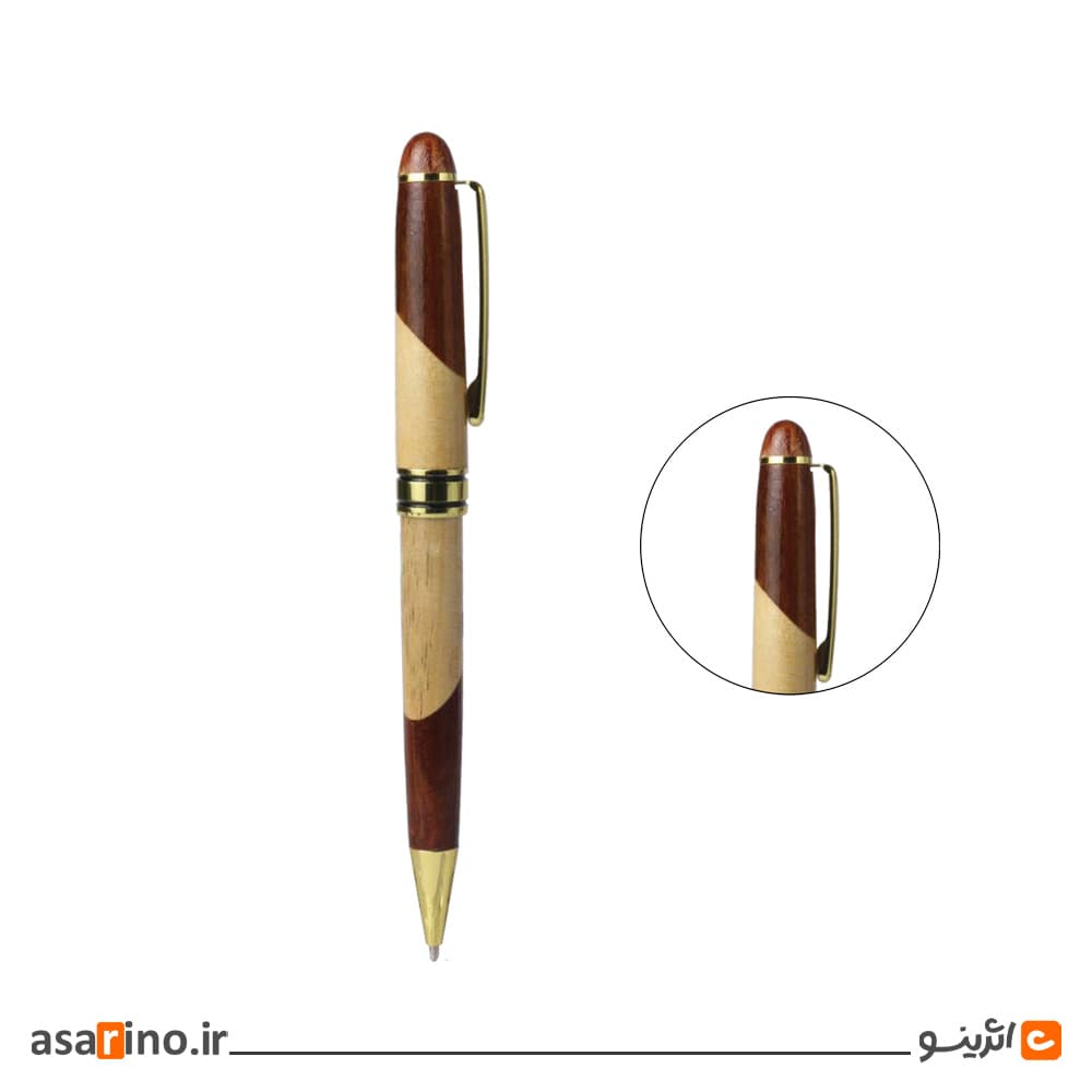 خودکار تبلیغاتی فلزی طرح چوب کد F130