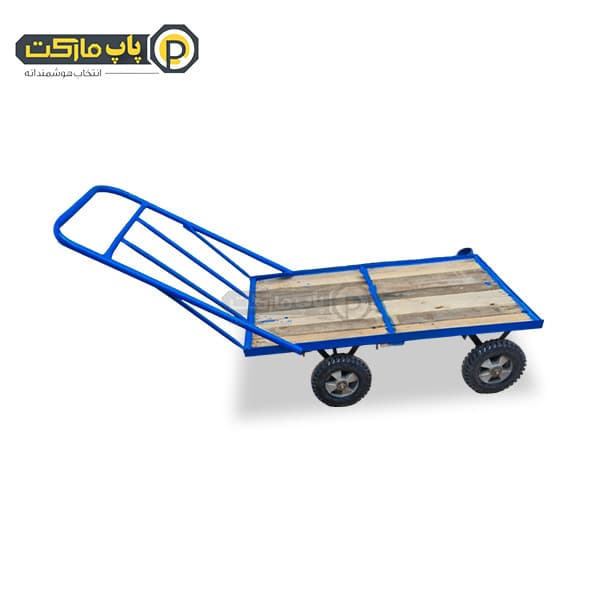 گاری چوبی با چرخ دایکاست اصلی تحمل بار 1 تن — تصویر ۲